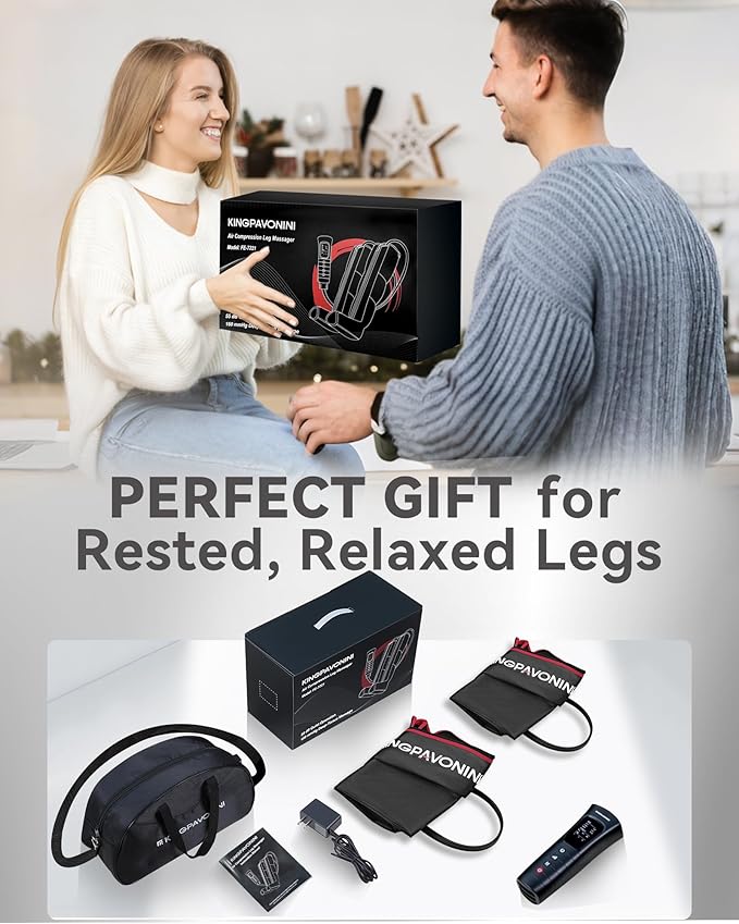 KingPavonini Leg Compression Massager for Circulation, Professional Air Compression Boots, Sequential Full Leg Massager for Circulation and Pain Relief FSA, Recovery Boots for Athletes Men Women