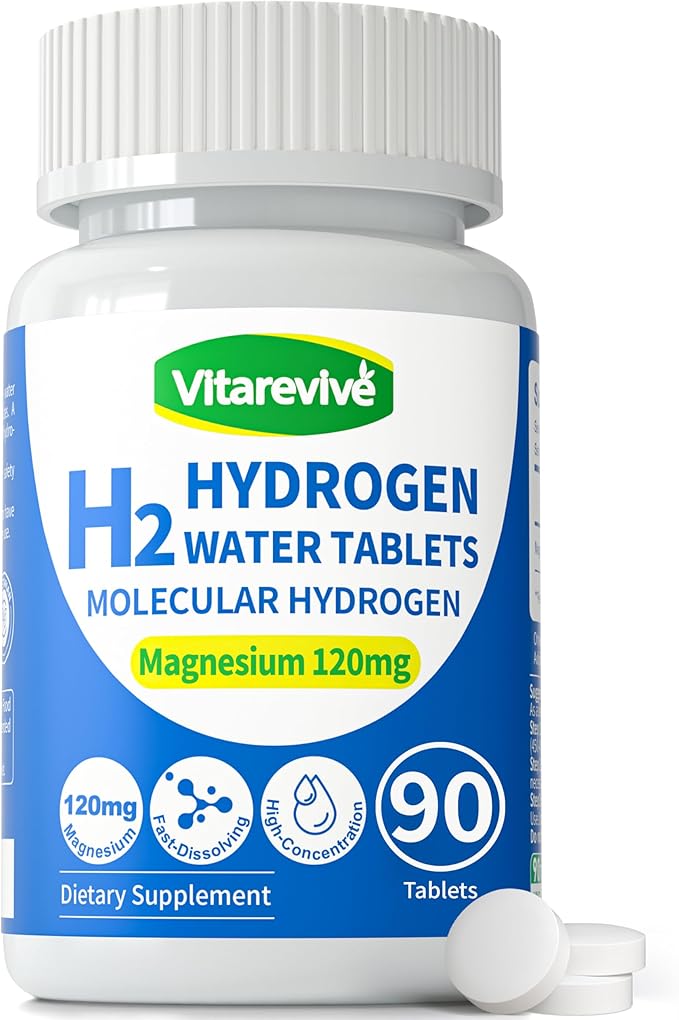 Molecular Hydrogen Water Tablets for Drinking Water – H2 Molecular Hydrogen Fast Dissolving,Antioxidant Water Enhancer, Daily Wellness Support, 90 Count