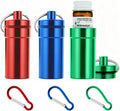 Keychain Pill Holder for Nitroglycerin, 3 Pack Mini Waterproof Portable Travel Purse Pocket Pill Case, Keychain Fob Container for 25ct Nitro/Nitroglycerin Bottle (3pcs-Red + Blue + Green)