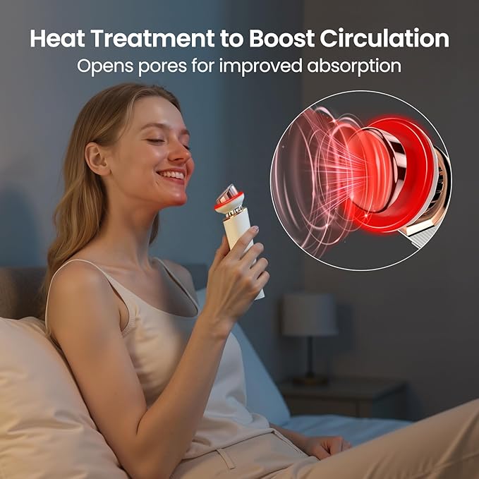 Radiant Renewal Skincare Wand – HD-44 Face & Eye Massager for Depuffing, Dark Circles, and Glowing Skin | Heat & Cooling Therapy, Facial Roller, Eye Care Tool for Women
