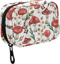 Fustylead Travel Pill Organizer Case Zipper for Purse with Removable Weekly Pill Box for Medicine, Vitamin, Supplement Medicine Organizer (Amanita Mushroom)