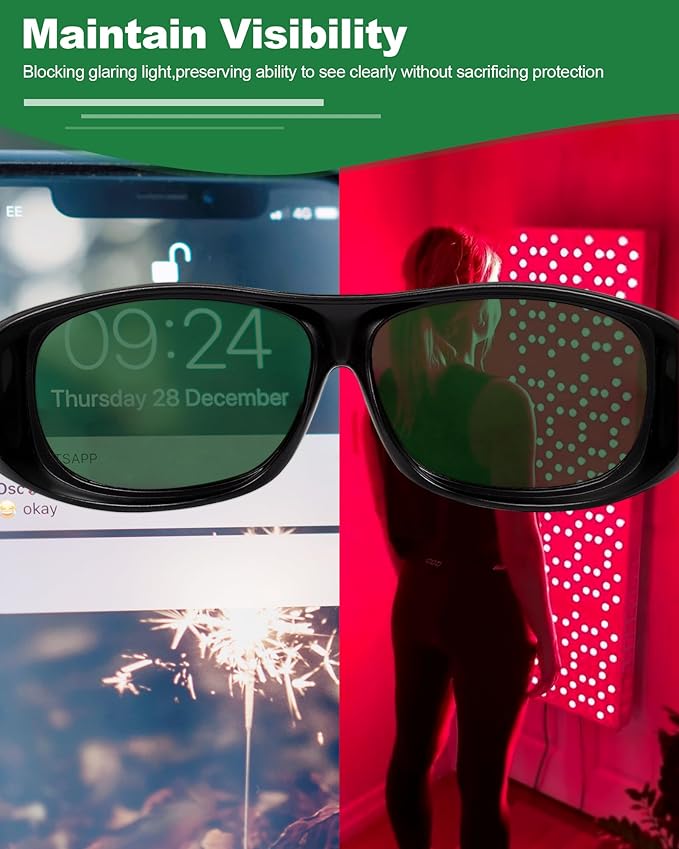 LIGHTMEUP Red Light Therapy Glasses,Eye Protection for Infrared & LED Light Sessions–Blocks 200-2000nm Harmful Wavelengths,Maintain Visibility,Lightweight Comfortable Red Light Goggles 3 Pairs