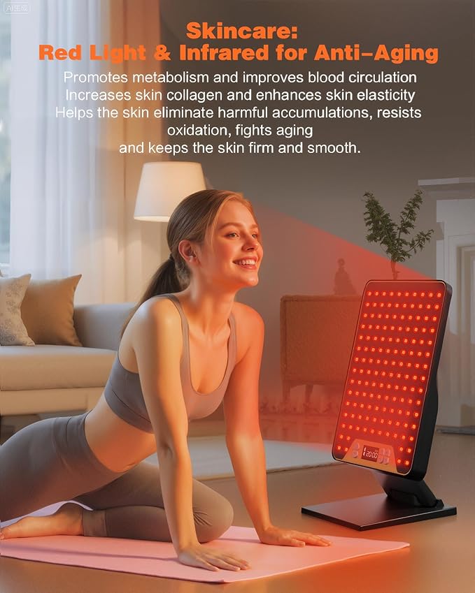 POOKIEGSSRedLight Therapy, Rechargeable InfraredRed Lamp with Triple Chip138LEDs, Adjustable Red Light 630/660 / 850nm。Light Therapy lamp for Body, for face