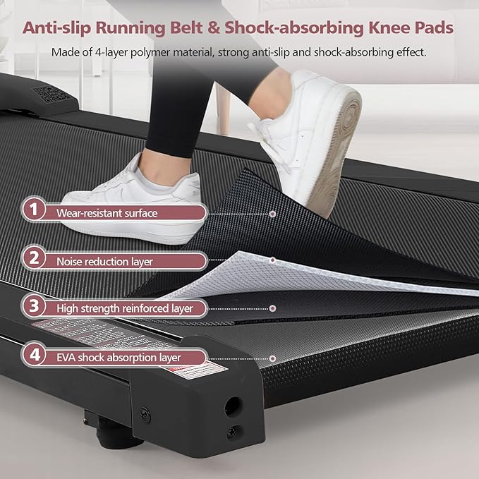 ANCHEER Walking Pads, 2 in 1 Under Desk Treadmill 2.5HP Compact Running Machine with Remote Control, 300lbs Weight Capacity for Home/Gym/Office,Ultra-Quiet, Installation-Free