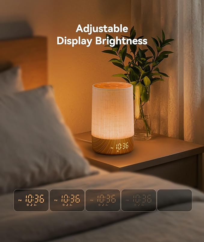 Dreamegg Sunrise Alarm Clock - Sound Machine with Alarm Clock & Wake Up Light, 29 Soothing Sounds, Dimmable Display, White Noise Machine for Bedroom, Heavy Sleepers, Adults & Kids