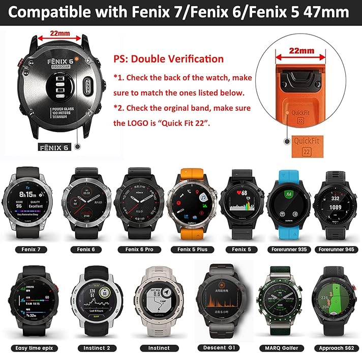 Custom Fit by Wrist Size, Small & Large Wrists, for Garmin Nylon Watch Band –– Compatible with QuickFit 20mm / 22mm / 26mm, Fenix 7, Instinct 2X, Forerunner, Epix, Tactix, MARQ, quatix, Approach