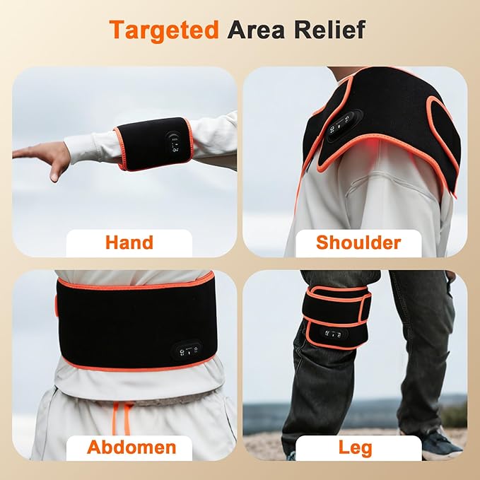 Rechargeable Red Light Therapy for Body, Therapy for Back Belt Knee, 660nm 850nm, Portable Infrared Heating Pads for Dogs, 4 Therapy Light Modes, Wireless Infrared Red Light for Pain NIR