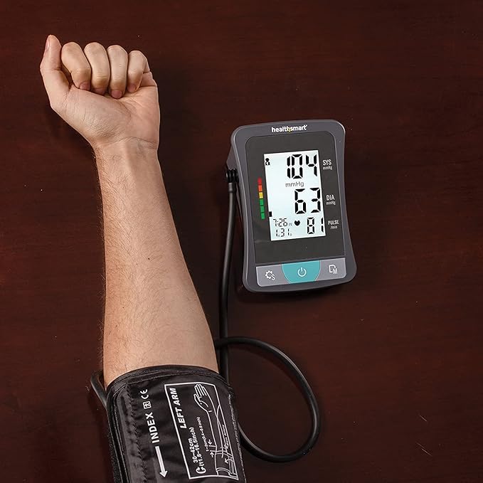 HealthSmart Digital Select Arm Blood Pressure Monitor with Automatic Upper Arm Cuff that Displays Blood Pressure, Pulse Rate and Irregular Heartbeat, Stores up to 120 Readings for 2 Users