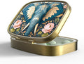 Small Pill Box Pill Case with Mirror Retro Pocket 2 Compartment Pill Holder for Purse or Pocket Bronze Portable Medicine Vitamin Container Fish Oil and Supplement Storage BPA-Free