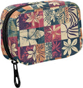 Fustylead Hawaiian Tapa Tribal Elements and Hibiscus Flowers Patch Pill Organizer for Purse, Weekly Portable Pill Box with Zipper to Storage Vitamins Fish Oils Medications Supplements