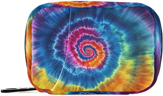 Travel Pill Case Colorful Tie Dye Weekly Small Pill Box 7 Day Pill Box Pill Organizer Bag