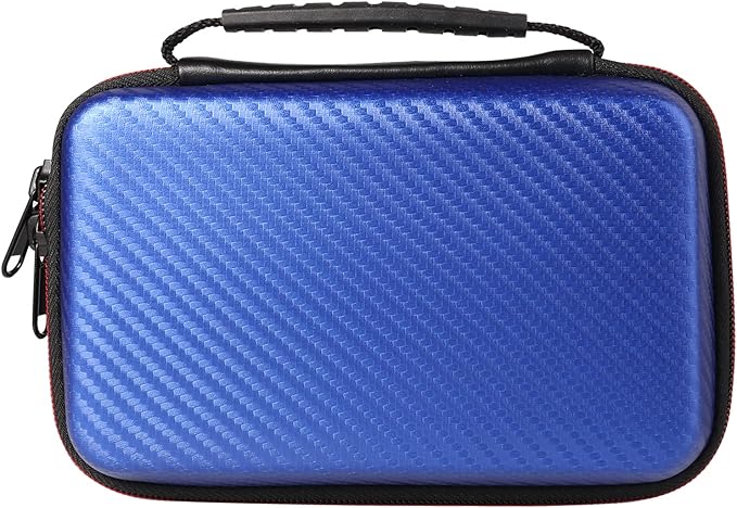 Diabetic Organizer Carrying Case with Handble Strap for Blood Sugar Test Strips, Medication, Glucose Meter, Pills, Pens, USB Cables, Insulin Syringes, Needles, Lancets, Hard Shell Travel Kits (Blue)