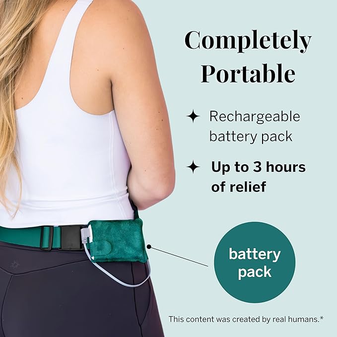 Pixie Period Heating Pad for Cramps - Thinnest Wearable Heating Pad for Feminine Care - Unnoticeable Under Clothes - Best Portable Heat Belt for Menstrual Pain Relief - FSA Eligible and HSA Eligible
