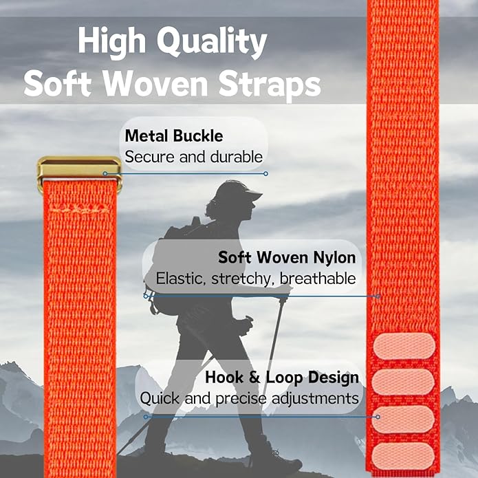 Vanet Nylon Straps Compatible for Polar Loop Bands/Polar 360 Replacement, Elastic Woven Strap Breathable Sport Adjustable Stretchy Braided Hook & Loop Wristbands for Visible Armband 2.0 [NO Tracker]