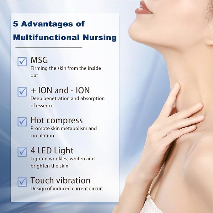 Facial and Neck Massager - SIQUER Red Light Therapy for Face Massage Relaxation