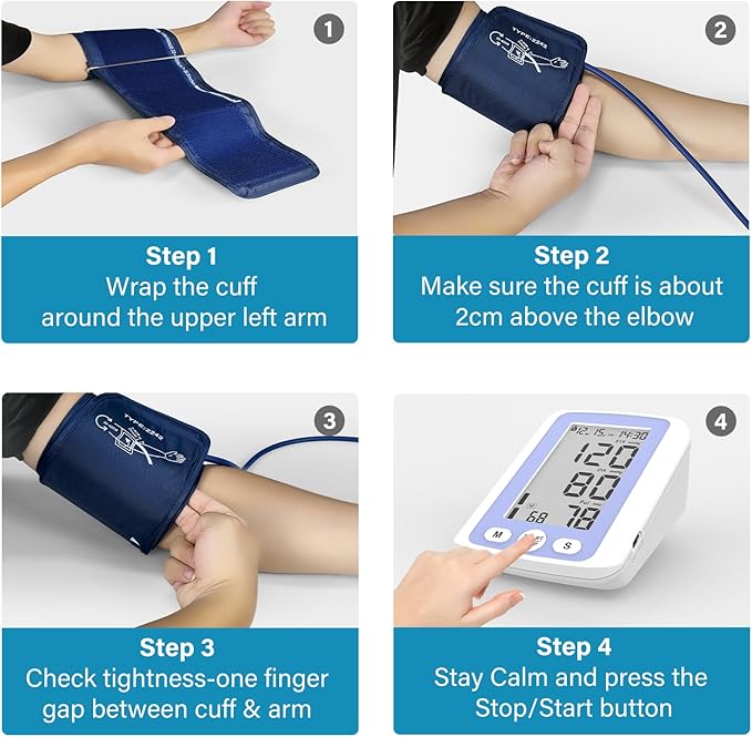 Automatic Upper Arm Blood Pressure Monitor for Home Use, Digital BP Machine with 9-17 inch Large BP Cuff, 2 User Mode, 2X500 Sets Memories,Purple