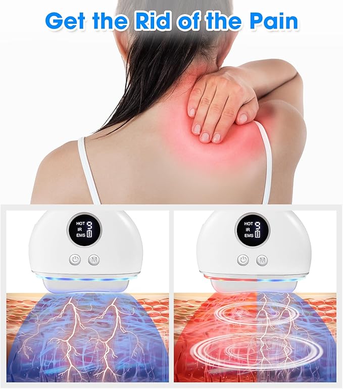 Electric Fascia Blaster & Muscle Scraper Tool with Heating and Vibration - for Deep Tissue,Myofascial Release,Gua Sha,and Trigger Point Massage for Pain Relief & Recovery