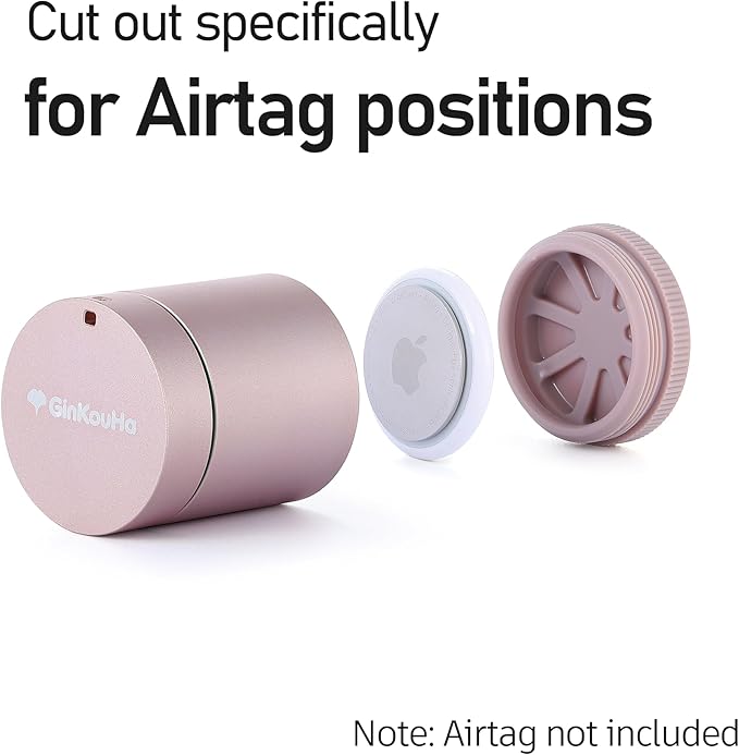 Pill Case Compatible with AirTag, Waterproof Aluminum Pill Box for Travel, Portable Single Day Pill Holder for Medicine Vitamin Fish Oil or Earplugs, Jewelry and Pill Storage (Pink)