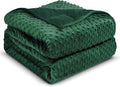 Weighted Blanket 15lbs for Adults, Ultra Soft Minky Dot Heavy Blankets for Sleep, Breathable Washable Throw Blanket with Glass Beads, 48"x72" Twin Size, Dark Green
