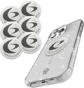 Pack of 6 EMF Stickers for Cell Phone- 5G Ready Harmonizer Stickers Proudly Made in USA for Cell Phones, Laptops or Tablets- EMF mega Shield for All Electronic Devices(Silver-White)