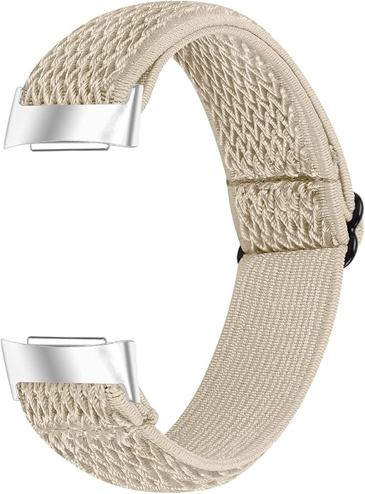 Lijinlan Nylon Band Compatible with Fitbit Charge 5 Advanced Fitness & Health Tracker, Elastic Woven Strap Stretchable Wristband Watch Bands Replacement for Charge 5 for Women Men