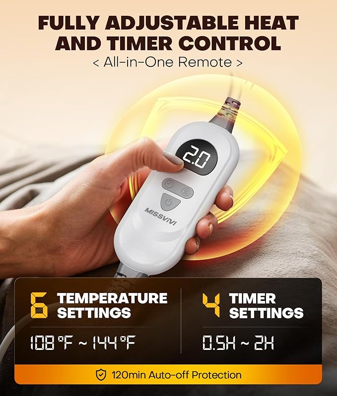 Graphene-Infused Instant Heating Pad with 3M Thinsulate, Ergonomic Weighted Heating Pad for Neck and Shoulders and Back, Heated Neck Wrap w/ 6 Heat Options 4 Auto Timer, Christmas Gifts for Women Men