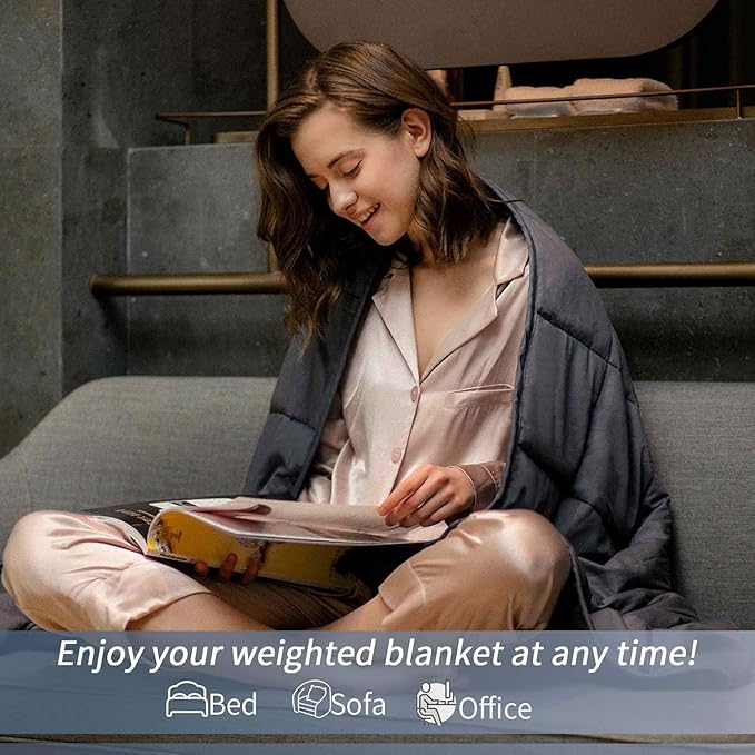 Smart Queen Weighted Blanket for Adults and Couple (60x80, 20lbs) Queen Size Large Soft Heavy Blanket Machine Washable for Fall, Bedding &Sleeping with Premium Glass Beads (60x80 | 20lbs Grey)
