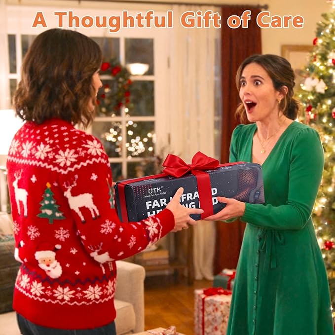 UTK 30s Fast Heating Pad for Back & Period Cramps, 3X Far Infrared Deeper Effect, Hotter to 160℉, FSA-HSA Eligible, 4H Auto Off, 8 Heat Settings,Machine Washable, Gifts for Women Men 24" x 12"