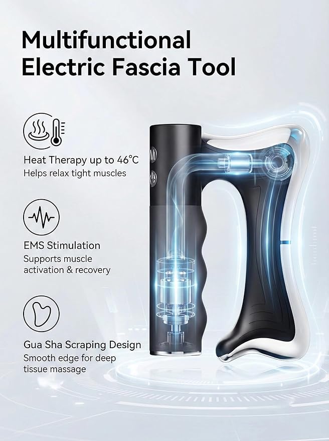 Heated Muscle Scraper Tool,2026 Upgrade Electric Guasha Fascia Blaster Tools,Portable Full Body Contour Device,Fascia Knife for Relaxation & Deep Tissue for Arm,Waist,Leg,Back,Neck Care