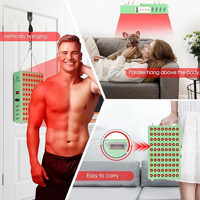 Red Light Therapy for Body Face, 400W 80pcs LED Red Light 660nm & Infrared Light 850nm Red Light Therapy Panel Device Lamp for Skin Beauty & Anti-Aging with Controller