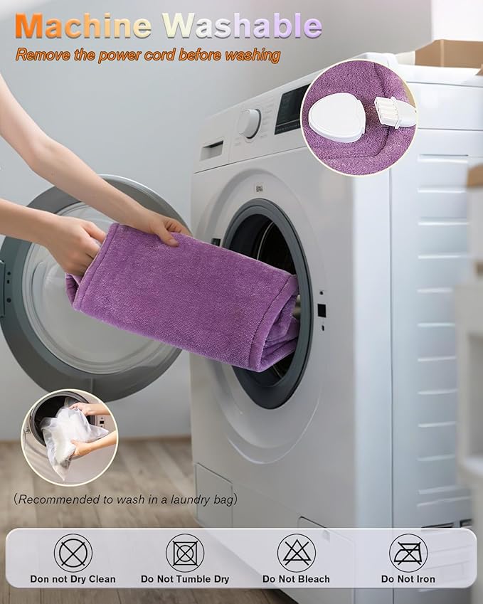 Heating Pad for Neck and Shoulders and Back, Pain Relief Electric Heating Pad Large Size 24”X33” with 4 Timers, 6 Heat Levels, Auto-Off, Mothers Day & Birthday Gifts for Women Mom Wife Grandma, Purple