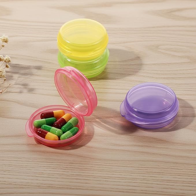 5 Pack Mini Pill Case, Portable Small Pill Organizer Box, Travel Vitamin Holder, Compact Medicine Container for Pocket, Purse, Cod Liver Oil Storage