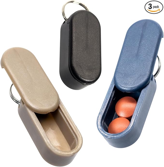 Micro Magnetic Keychain Pill Holder 3-Pack - Compact, Durable, Lightweight with Sleek Minimalist Design - Secure, Discrete, Portable Pill Holder Keychain (Luxe 3-Pack)
