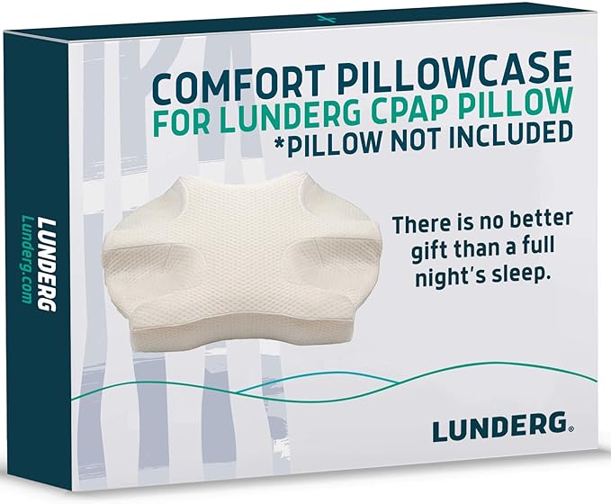 Lunderg Comfort Pillowcase Replacement for Our Memory Foam CPAP Pillow - Premium Comfort Fabric - Pillow NOT Included