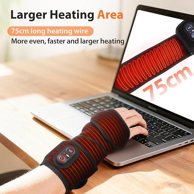 Cordless Heating Pad for Arm, Elbow, Wrist, Leg, Stomach, FSA Eligible HSA Approved Extra Long Portable Heated Brace Wrap with 3 Time Settings, 3 Heating Levels, Large Heating Area
