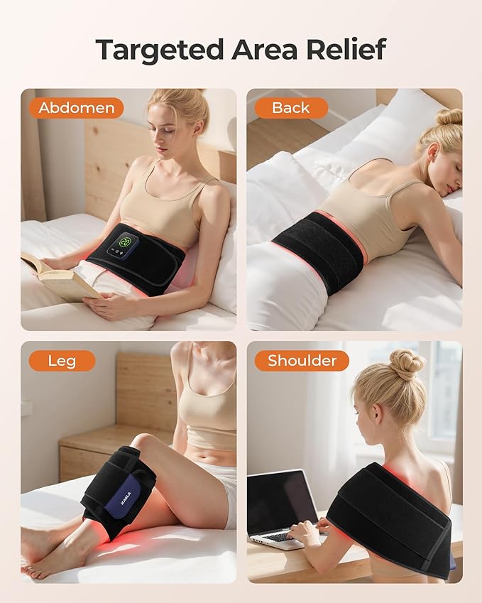 XASLA Red Light Therapy Belt, 660nm & 850nm Near Infrared Light Therapy for Body with Timer, 5000mAh Battery, Portable & Cordless, Red Light Therapy Wrap for Pain Relief, Improve Joint Inflammation