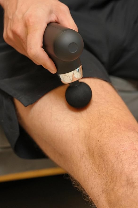 RUBY VIBE CO Velocity Massage Gun, Deep Tissue Percussion, Muscle, USB-C Rechargeable, Plastic, Black, 4 Speed Levels, Handheld Massager, 1.8"x5.8"x3.4",12.7 oz
