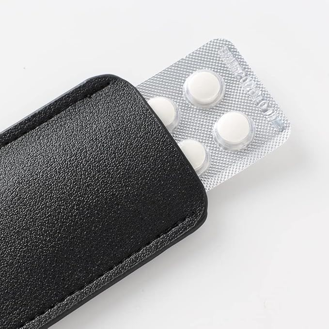 Birth Control Pill Case Holder for Mini Pill Packets 5cm x 11cm (Black)