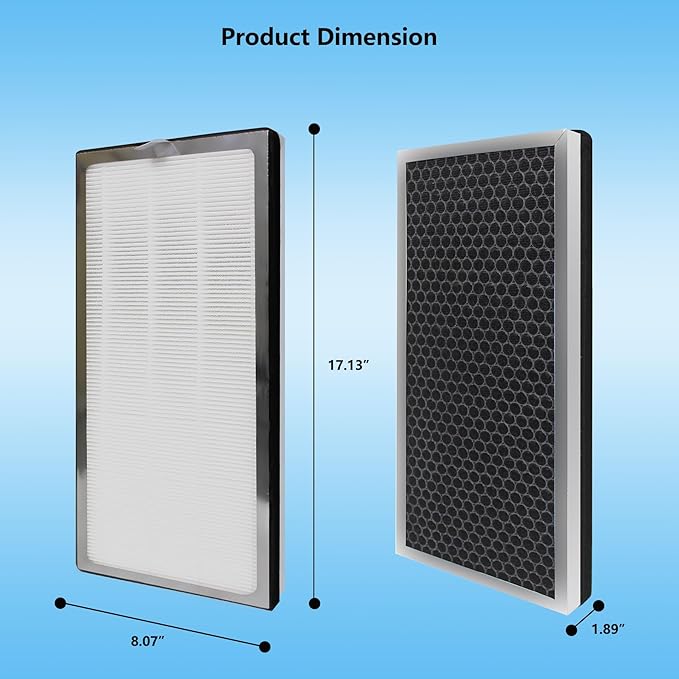 40 Replacement Filter Compatible with MA Air Purifier 40 Series, 3-IN-1 True HP 13 Filtration, Fine Pre-Fil ter and Activated Carbon Filter, 4 Pack