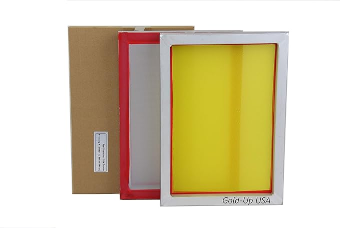 Gold Up USA Inc Aluminum Screen Printing Screens, Size 10 x 14 Inch Pre-Stretched Silk Screen Frame (160 White Mesh)