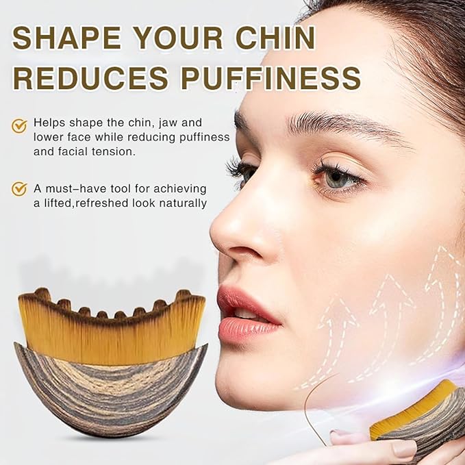 Facial Contour Sculpting Brush – Lymphatic Drainage for Anti-Puffiness, Lift & Glow | Boosts Skincare Absorption
