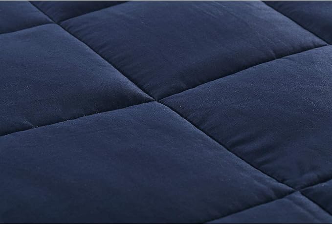 RelaxBlanket King Size Weighted Blanket | 80''x90'',30lbs | for Single or Double | Premium Cotton Material with Glass Beads | Navy