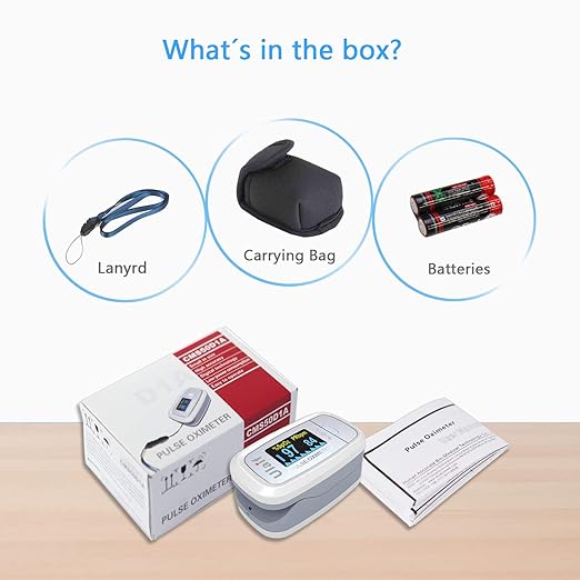 Pulse oximeter fingertip with Plethysmograph， Portable Blood Oxygen Saturation Monitor for Heart Rate, Sensor SpO2 for Sports and Aviation，O2 Monitor Finger for Oxygen