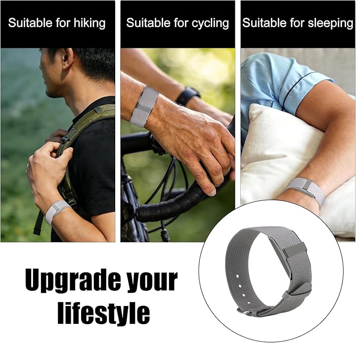 Replacement Nylon Loop for Hume Band, Soft Breathable Woven Wristband with Adjustable Metal Buckle for Hume Health Band Fitness Tracker All-Day Comfort Wear