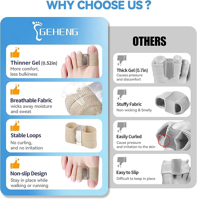 Big Toe Separators for Pain Relief, Bunion Corrector Spacers Straightener with 2 Loops for Women Men, Highly Stretchy Comfortable Gel Toe Cushions Spreaders for Feet Alignment (Beige, 1 Pair)