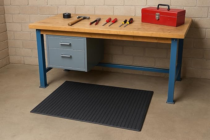 Guardian Air Step Anti-Fatigue Floor Mat, Vinyl, 2'x3', Black, Reduces fatigue and discomfort, Can be easily cut to fit any space