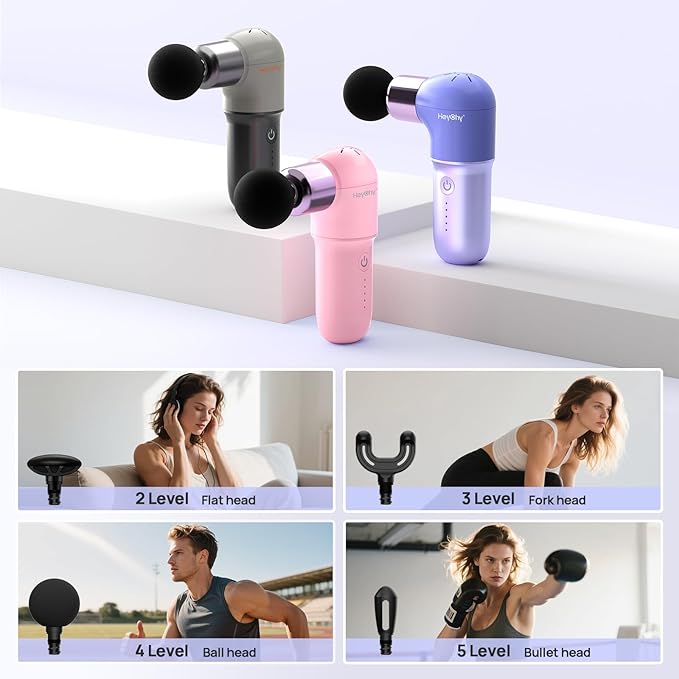 Super Mini Massage Gun, Deep Tissues Percussion Muscle Massager, Compact Sports Travel Massage Gun, Portable Massager Gun for her him, Purple