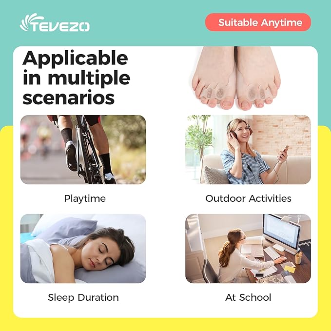 Toe Spacers & Bunion Corrector for Men&Women|Corn Callus Removers|Hammer Toe Straightener|Bunion Relief|Overlapping Toes Separators|1 Pair (Large-Teens/Adults)