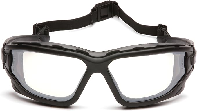 PYRAMEX I-Force Sporty Dual Pane Anti-Fog Goggle, Black Frame/Clear Anti-Fog Lens