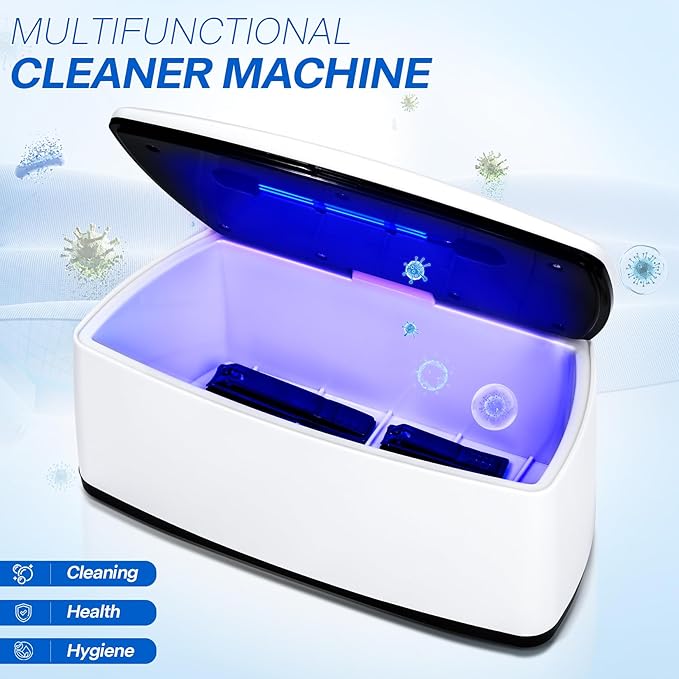 Nail Tools Sterilizer, Double Tube Blue Light Clean Function, USB Plug-In, 1l Large Capacity For Nail And Beauty Salon Tools, Jewellery, Glasses, Mobile Phone Sterilizer (White2)